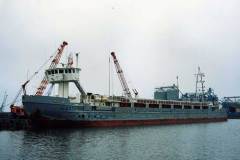 Ladoga 102 unloading in Goole Docks.