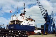 Flexen unloading in Goole Docks.