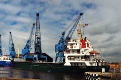  MVs Alexandra and Marman, unloading timber in Goole Docks.