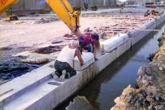 Construction work in South Dock Basin.