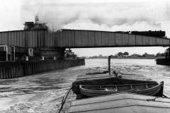 Motor barge Richard M T approaching Goole Bridge.