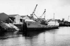 MV Walka moored at Selby\'s River Ouse wharves.