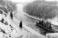 A draft-horse towed ice-breaking barge.