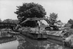 Canal maintenance work under way.