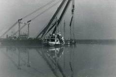 Raising the MV Birgit Muller on the River Ouse.                         