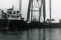 Raising the MV Birgit Muller on the River Ouse.                         