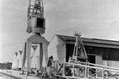 Assembling replacement cranes in Goole Docks.