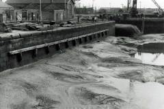 A sunken barge in Barge Dock.