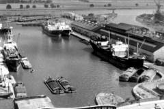 An overhead view of Barge Dock, Goole.