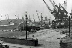 An elevated view of Goole Docks.