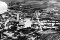 An aerial view of Goole Docks from the north.