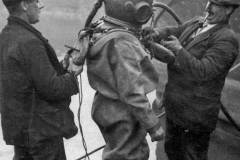 A diver getting ready to work