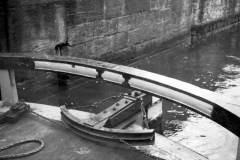 The steering mechanism of 'West Country' size barge Ethel.