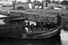The burnt out bow of the barge Angela Jane.