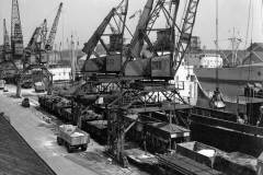 Discharging a bulk cargo in Goole Docks.