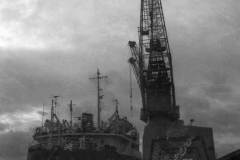 A Russian vessel in Goole Docks.