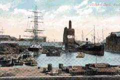 A November 1909 colourized postcard view of  Goole's Aldam Dock.