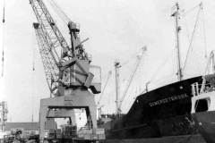 MV Somersetbrook unloading timber.