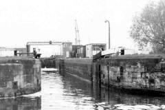 A canal lock entrance