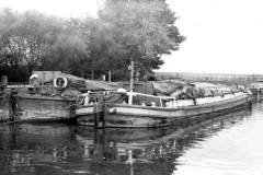 Two moored barges