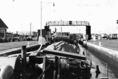 Two barges in a lock