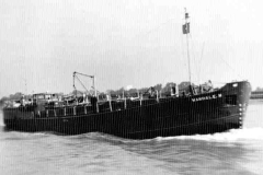 The barge Wandale H under way.