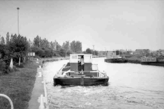 The barge Delta under way.