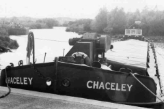 The motor barge Chaceley \'winding\' [turning around].