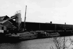 Two moored barges