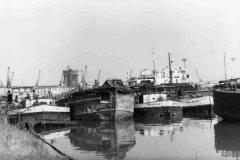 The effluent tanker barges Howden, Sandall, Esholt and Millshawe in Goole Docks.