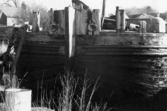 Barge bow section of a keel or sloop.