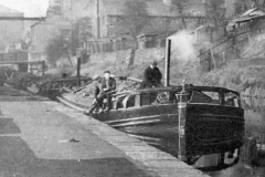 Three barges on the Calder and Hebble Navigation.