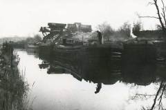 Hargreaves \'West Country\' size motor barges at a rail operated coal-drop.