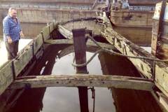 Yorkshire keel Mayday in a sunken and seriously derelict condition.